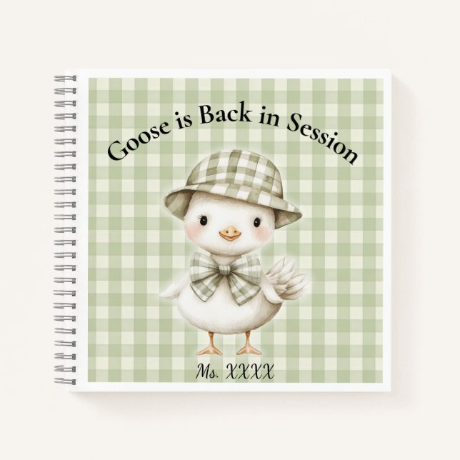 Cuaderno Personalizado de Profesora de Ganso Adora (Anverso)