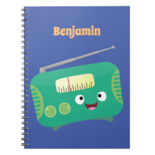 Cuaderno Personalizado de radio retro alegre y gracioso