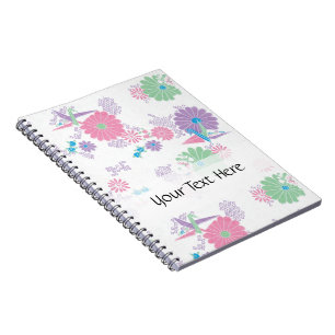 Cuaderno Personalizado de ranas de papel y flores 