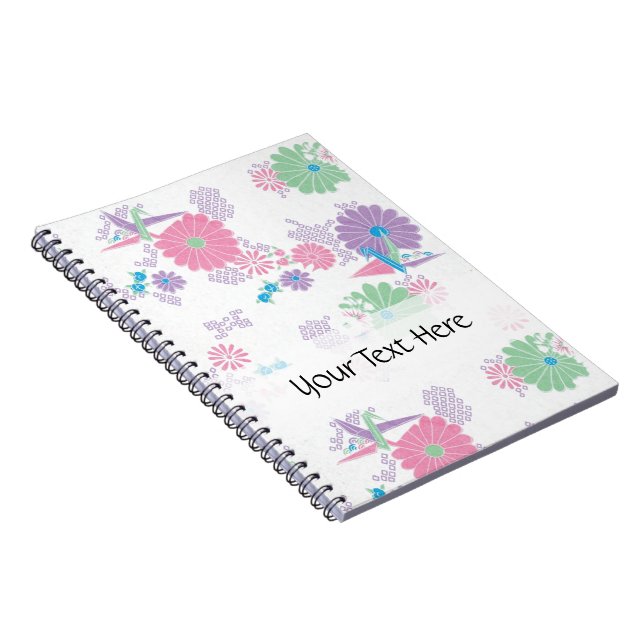 Cuaderno Personalizado de ranas de papel y flores  (Lado Derecho)