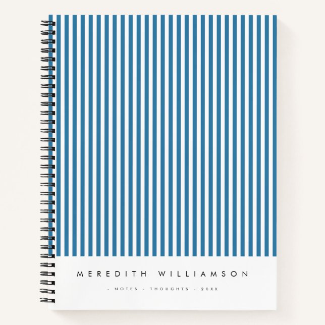 Cuaderno Personalizado de Raya Vertical Azul (Anverso)
