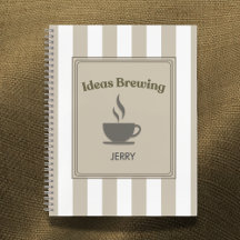 Cuaderno Personalizado de Rayas Caqui y Blanco "Id