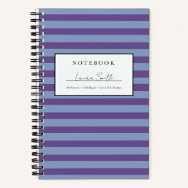 Cuaderno Personalizado de Rayas Moradas y Periwink