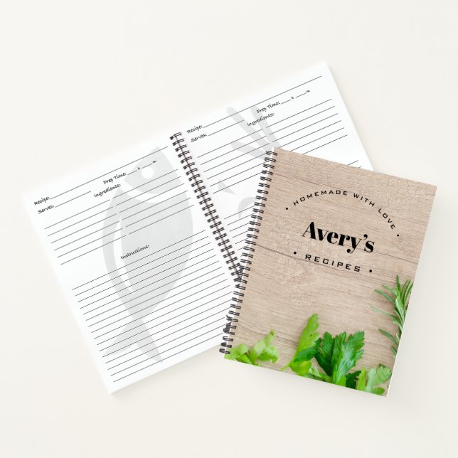 Cuaderno Personalizado de recetas de amor casero con cartón (Interior)