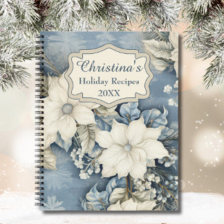 Cuaderno Personalizado de recetas de recetas de Navidad Flo