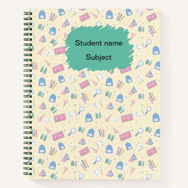 Cuaderno Personalizado de Regreso a la Escuela | N (Anverso)