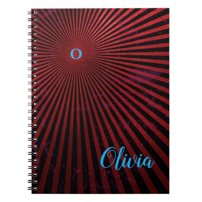 Cuaderno personalizado de resumen de radios rojas (Frente)