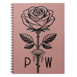 Cuaderno personalizado de rosa Art Déco