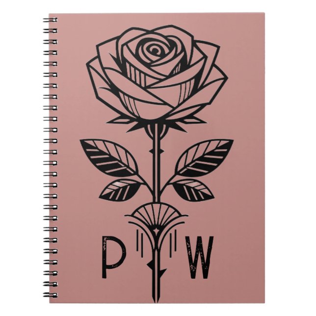 Cuaderno personalizado de rosa Art Déco (Frente)
