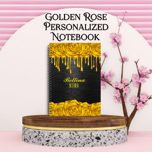 Cuaderno personalizado de Rosa dorado