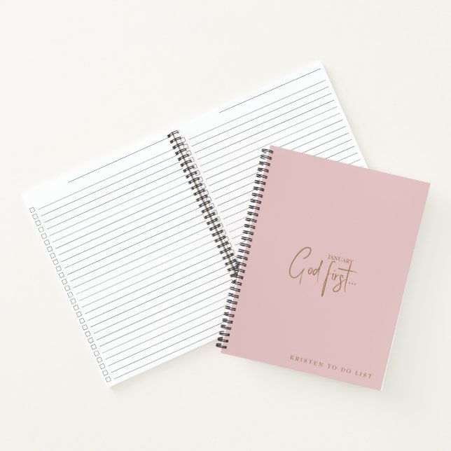 Cuaderno Personalizado de Rubor Dios primero mensual para h (Interior)