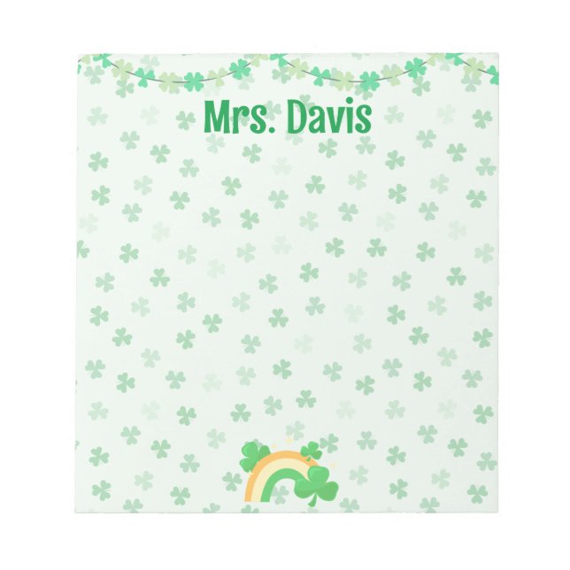 Cuaderno personalizado de San Patricio para maestr (Frente)