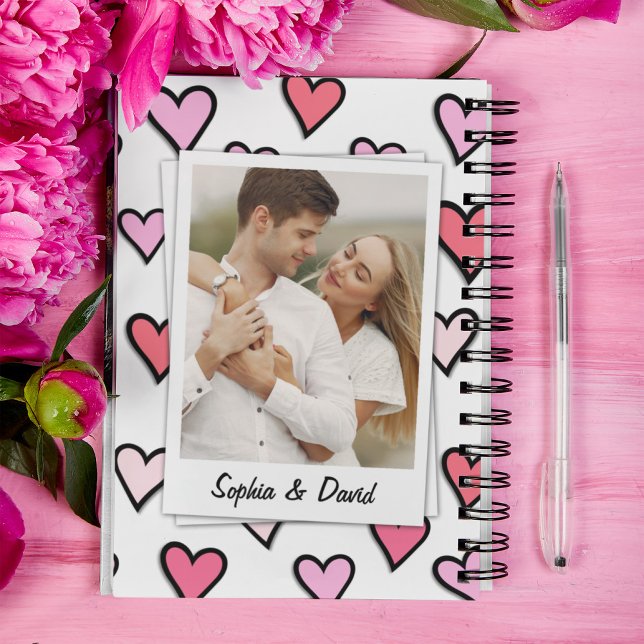Cuaderno Personalizado de San Valentín Foto Monograma Forma (Subido por el creador)