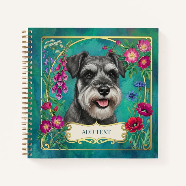 Cuaderno personalizado de Schnauzer con sal y pimi (Anverso)