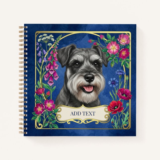 Cuaderno personalizado de Schnauzer de sal y pimie (Anverso)