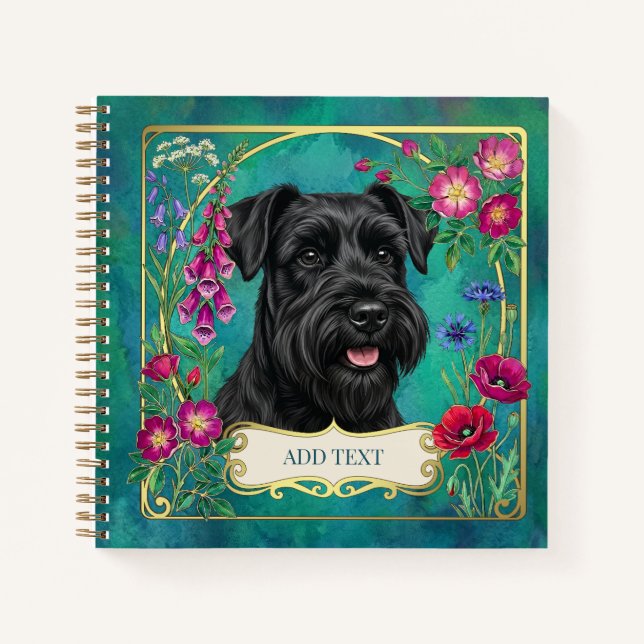 Cuaderno personalizado de Schnauzer negro (Anverso)