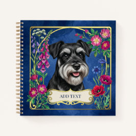 Cuaderno personalizado de Schnauzer negro y plata
