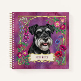 Cuaderno personalizado de Schnauzer negro y platea