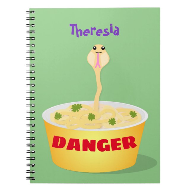 Cuaderno Personalizado de serpientes de fideos de pelo hues (Frente)