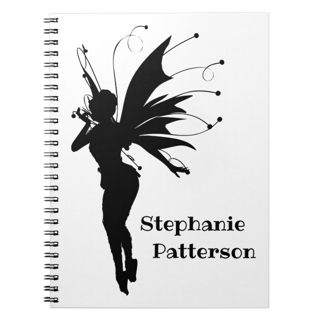 Cuaderno Personalizado de silueta de hadas de la fantasía n (Frente)
