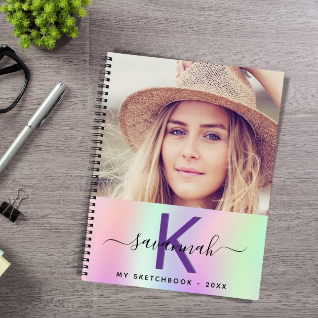 Cuaderno Personalizado de Sketchbook foto holográfica rosa (Subido por el creador)