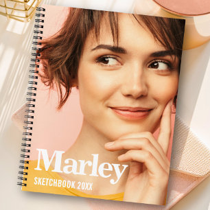 Cuaderno Personalizado de Sketchbook Nombre de monograma bl