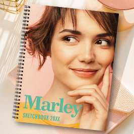 Cuaderno Personalizado de Sketchbook Nombre de monograma co