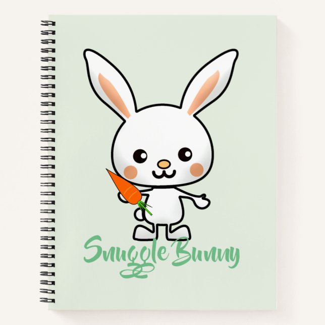 Cuaderno Personalizado de Snuggle Bunny Kawaii (Anverso)