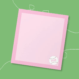 Cuaderno personalizado de softball rosa para niños