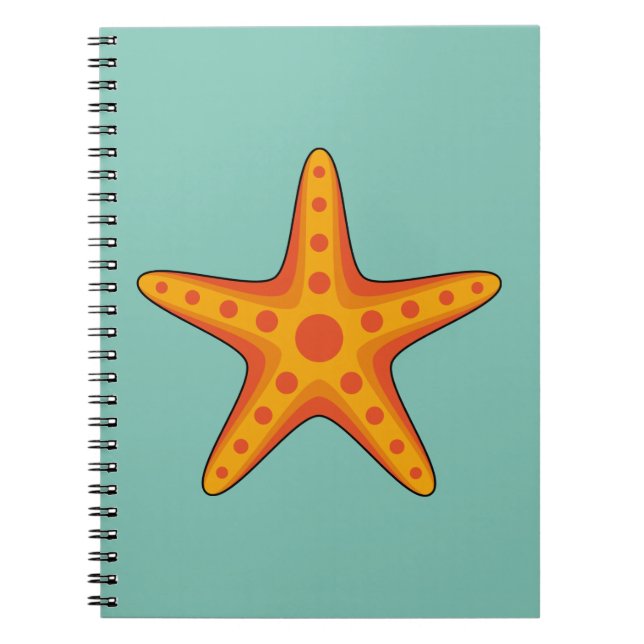 Cuaderno Personalizado de Starfish Naranja Cute (Frente)
