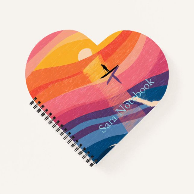 Cuaderno Personalizado de Tabla de Remo al Atardec (Anverso)