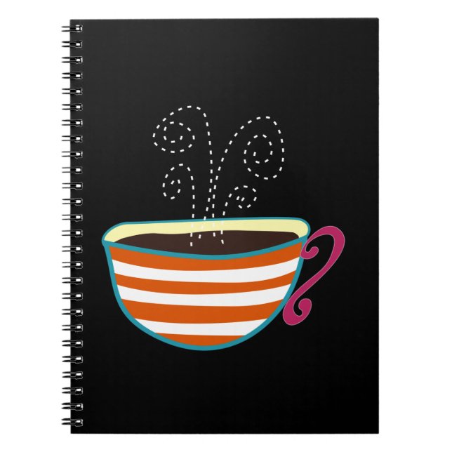 Cuaderno Personalizado de té de la copa de café retro (Frente)