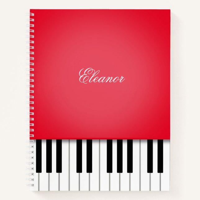 Cuaderno personalizado de teclado de música de pia (Anverso)