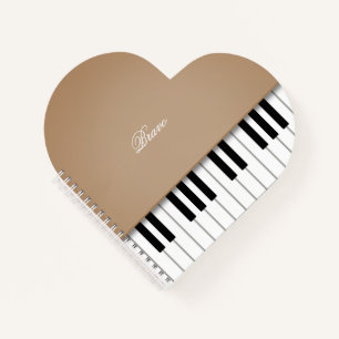 Cuaderno Personalizado de teclado Latte Brown Grand Piano M