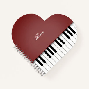 Cuaderno Personalizado de teclado Wine Red Grand Piano Musi