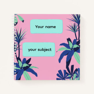 Cuaderno personalizado de tema floral estético
