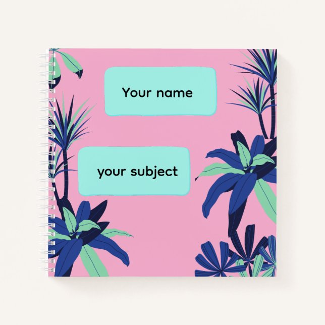 Cuaderno personalizado de tema floral estético (Anverso)