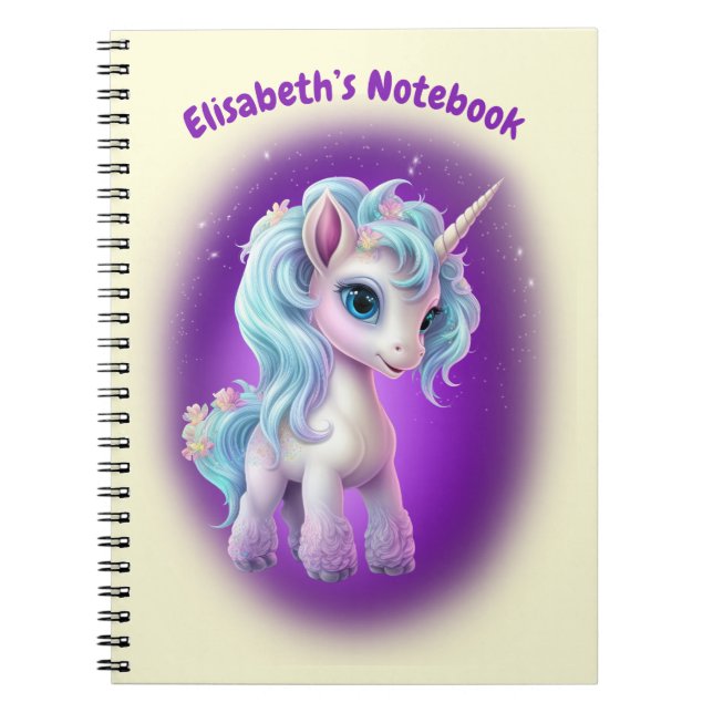 Cuaderno Personalizado de texto bloc de notas de Unicorn (Frente)