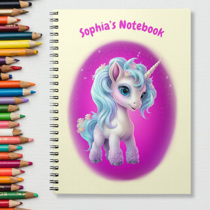 Cuaderno Personalizado de texto bloc de notas de Unicorn