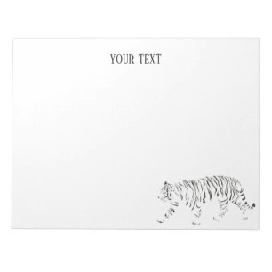 Cuaderno personalizado de tigre negro y blanco