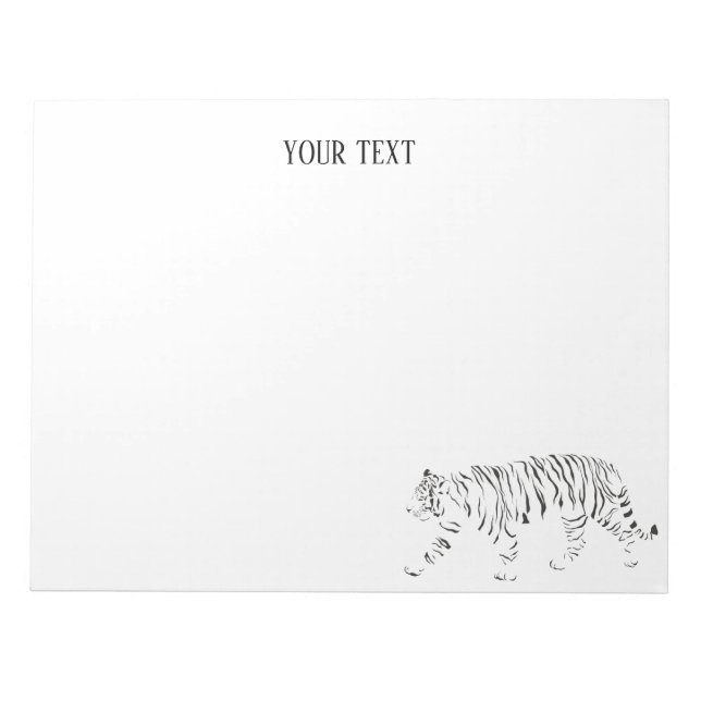 Cuaderno personalizado de tigre negro y blanco (Frente)