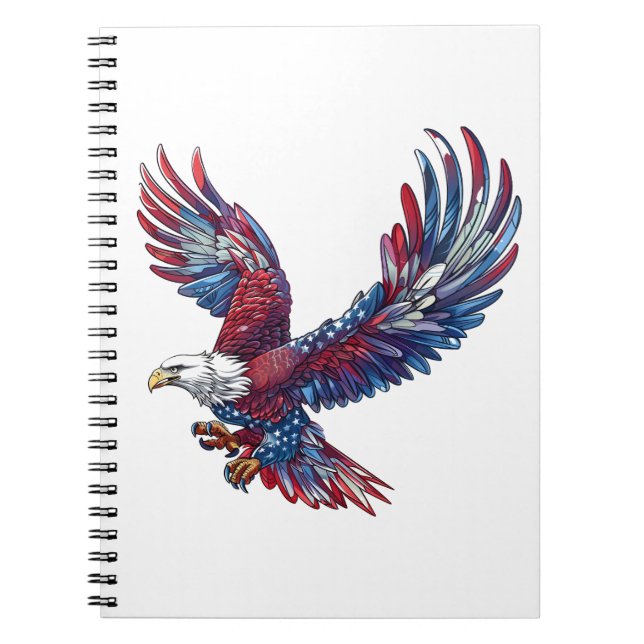 Cuaderno Personalizado de un águila, concepto del 4 de juli (Frente)