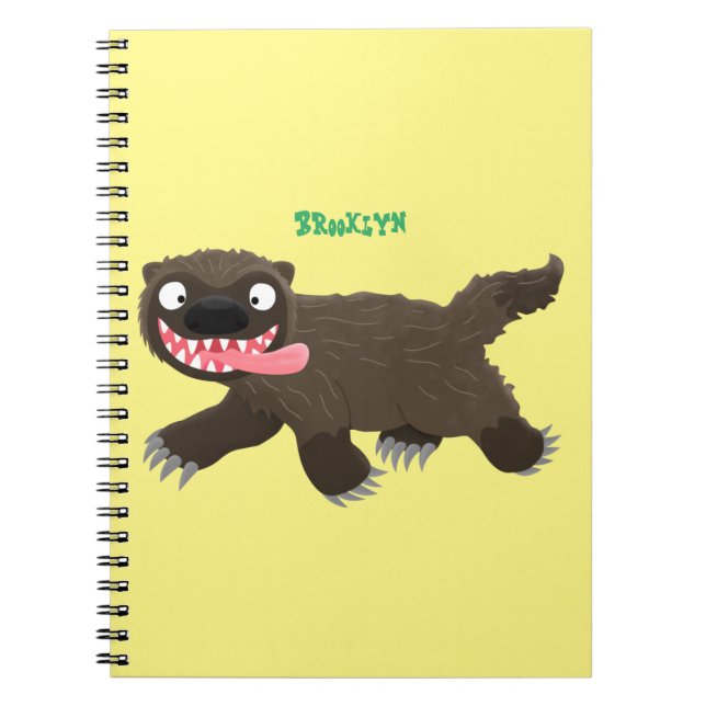 Cuaderno Personalizado de un animal lobverino hambriento (Frente)