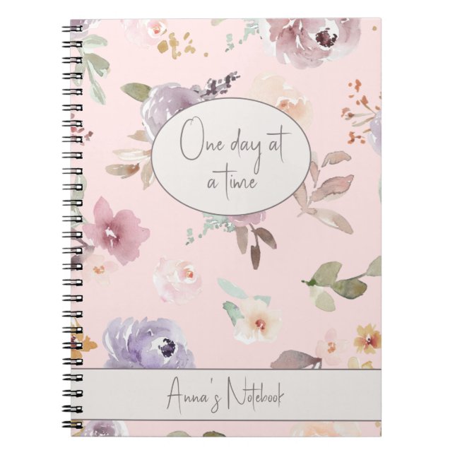 Cuaderno Personalizado de un día a la vez portátil floral A (Frente)