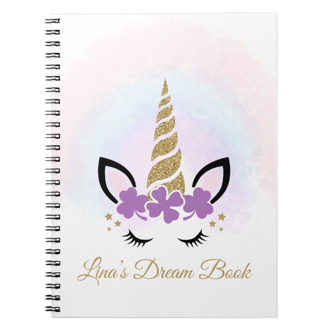 Cuaderno personalizado de unicornio (Frente)