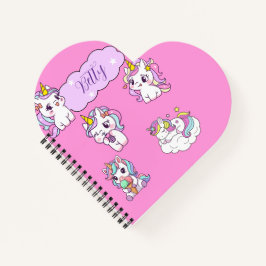 Cuaderno Personalizado de Unicornio Adorable 