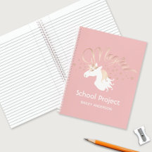 Cuaderno personalizado de unicornio mágico moderno