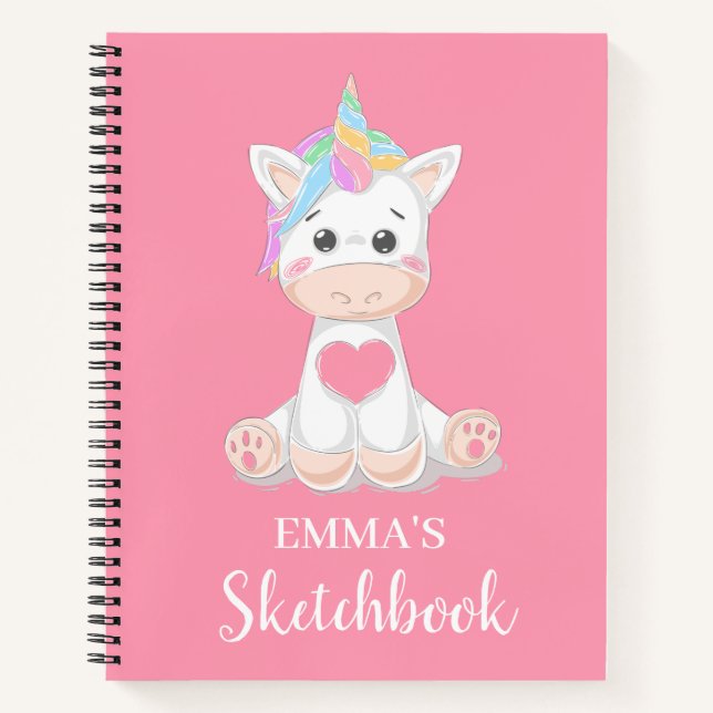 Cuaderno Personalizado de Unicornio para Niños (Anverso)