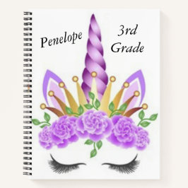 Cuaderno Personalizado de Unicornio para Niños