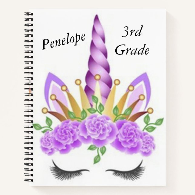 Cuaderno Personalizado de Unicornio para Niños (Anverso)